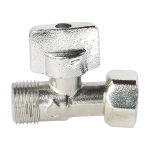 Robinet de wc 1 / 4 de tour droit nickel� brut m12 / 17 - ecrou prisonnier 12 / 17