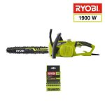 Ryobi tronconneuse 1900 w - 35 cm + 2 chaines - rcs1935b2c