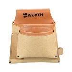 Sacoche de charpentier robuste cuir refendu marron clair