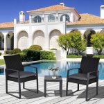 Salon de jardin 2 places - 3 pièces 2 chaises avec coussins gris + table basse - plateau verre trempé ... Salon de jardin 2 places - 3 pièces 2 chaises avec coussins gris + table basse - plateau verre trempé ...