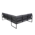 Salon de jardin en acier 8 personnes d'angle design - gris anthracite - romy Salon de jardin en acier 8 personnes d'angle design - gris anthracite - romy