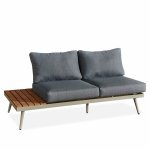Salon de jardin angle en aluminium - design scandinave - bahia