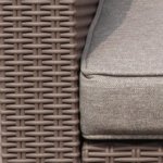 Salon de jardin design en imitation rsine tresse - gris - 6 places - rumba