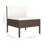 Salon de jardin miami marron 10 elements + coussins r�sine tress�e