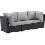 Salon jardin modulable  ibiza  - atlanta - noir - 5 places
