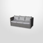 Salon de jardin rsine tresse 5 places - gris / gris clair - lunga 5
