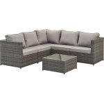 Salon de jardin en rsine tresse  monaco x  - florida - gris