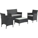 Salon de jardin en rsine tresse  toronto bis  - atlanta - noir
