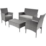 Salon de jardin en rsine tresse  toronto bis  - florida - gris