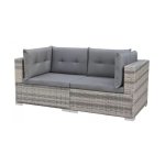 Salon de jardin rosa 10 elements r�sine tress�e coussins gris