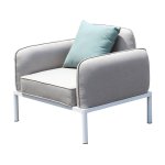 Salon de jardin en tissu  sevilla  - 1 canap 2 places + 2 fauteuils + 2 tables basses - gris