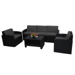 Salon de jardin vancouver gris rsine injecte 5 places
