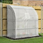 Serre de jardin adosse serre adosse dim. 2l x 1l x 2, 15h m 4 tagres 2 portes zippes 1 fentre acier ...