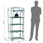 Serre de jardin balcon tagre serre 4 niveaux 0, 7l x 0, 5l x 1, 6h m acier galvanis bche amovible ...
