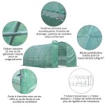 Serre de jardin tunnel 12 m² 4l x 3l x 2h m acier galvanisé renforcé diamètre 2, 5 cm + pe haute densité ... Serre de jardin tunnel 12 m² 4l x 3l x 2h m acier galvanisé renforcé diamètre 2, 5 cm + pe haute densité ...