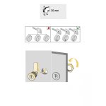 Serrure de meuble acier À encastrer hettich de 10 À 30 mm réversible Serrure de meuble acier À encastrer hettich de 10 À 30 mm réversible
