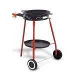 Set palla grillades plancha malaga noir acier maill rchaud 40cm + plat 46cm