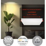 Spot encastrable onyx frameless carr 3 cct 32w / 4000k / 3200lm / dim. 225x225 / blanc