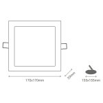 Spot a encastrer carre 12w led 3000k nickel Spot a encastrer carre 12w led 3000k nickel