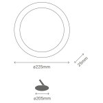 Spot a encastrer rond 18w led 3000k nickel