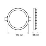 Spot led rond extra plat 12w �170mm dimmable temp�rature variable - silamp