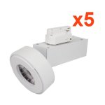 Spot led sur rail 12w 38� monophas� blanc (pack de 5) - blanc neutre 4000k - 5500k - silamp