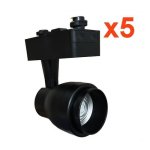 Spot led sur rail 15w multi - angle cob monophasé noir (pack de 5) - blanc chaud 2300k - 3500k - silamp ... Spot led sur rail 15w multi - angle cob monophasé noir (pack de 5) - blanc chaud 2300k - 3500k - silamp ...