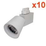 Spot led sur rail 25w 38� monophas� blanc (pack de 10) - blanc chaud 2300k - 3500k - silamp