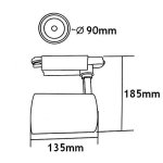 Spot led sur rail 30w 80 triphas blanc - blanc chaud 2300k - 3500k - silamp