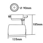 Spot led sur rail 30w 80 triphas noir - blanc neutre 4000k - 5500k - silamp