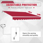Store banne manuel rtractable aluminium polyester impermabilis 3l x 2, 5l m rouge bordeaux