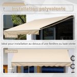 Store banne manuel rtractable aluminium polyester impermabilis 4l x 2, 5l m beige