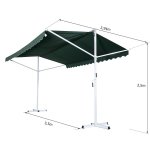 Store double pente manuel rétractable inclinaison réglable métal polyester imperméabilisé 3, 5l x 2, ... Store double pente manuel rétractable inclinaison réglable métal polyester imperméabilisé 3, 5l x 2, ...