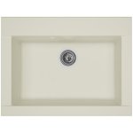 Stradour evier cuisine a encastrer 1 bac sans egouttoir hexo - resine - 66 x 50 cm - blanc