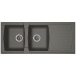 Stradour evier cuisine a encastrer 2 bacs + 1 egouttoir arena - resine - 116 x 50 cm - gris beton Stradour evier cuisine a encastrer 2 bacs + 1 egouttoir arena - resine - 116 x 50 cm - gris beton