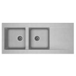Stradour evier cuisine a encastrer 2 bacs + 1 egouttoir einna - resine - 116 x 50 cm - gris platinium ... Stradour evier cuisine a encastrer 2 bacs + 1 egouttoir einna - resine - 116 x 50 cm - gris platinium ...