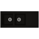 Stradour evier cuisine a encastrer 2 bacs + 1 egouttoir einna - resine - 116 x 50 cm - noir Stradour evier cuisine a encastrer 2 bacs + 1 egouttoir einna - resine - 116 x 50 cm - noir