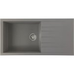 Stradour evier a encastrer cube, en smc gris beton - 16, 1 bac, dim. 100 * 50 cm, vidage manuel