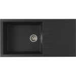 Stradour evier a encastrer cube, en smc noir paillete - 06, 1 bac, dim. 100 * 50 cm, vidage manuel Stradour evier a encastrer cube, en smc noir paillete - 06, 1 bac, dim. 100 * 50 cm, vidage manuel