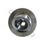 Support encastrable escargot ronde acier bross pour ampoules halognes, cfl ou led