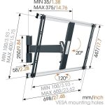 Support mural 40 - 65 '' / 102 - 165 cm fonction : turn 120 vesa : 600 vogel's - thin525