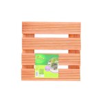 Support  roulettes bois carr  flora roll lasure  - 30 x 30 cm