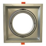 Support simple orientable inox encastrable pour ampoule led ar111 - argent - silamp