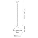 Suspension 1xe27 metal marron