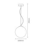 Suspension 1xe27 + ruban led 8w 2800lm sphere verre