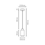 Suspension en béton gris & verre blanc, design cylindrique , 1 ampoule, karla Suspension en béton gris & verre blanc, design cylindrique , 1 ampoule, karla
