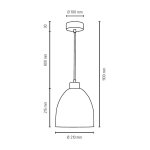 Suspension en chne huil, design cloche en verre rtro , aura