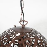 Suspension ethnique boule 1xe27 metal marron