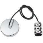 Suspension luminaire ampoule e27 argent chromé cylindrique - argent, chromé - silamp Suspension luminaire ampoule e27 argent chromé cylindrique - argent, chromé - silamp