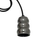 Suspension luminaire ampoule e27 noir métallique cylindrique - silamp Suspension luminaire ampoule e27 noir métallique cylindrique - silamp